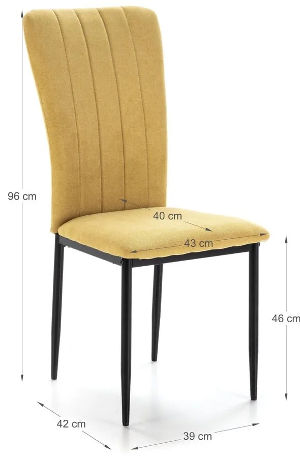 Mustársárga étkezőszék szett 4 db-os Holly – Marckeric