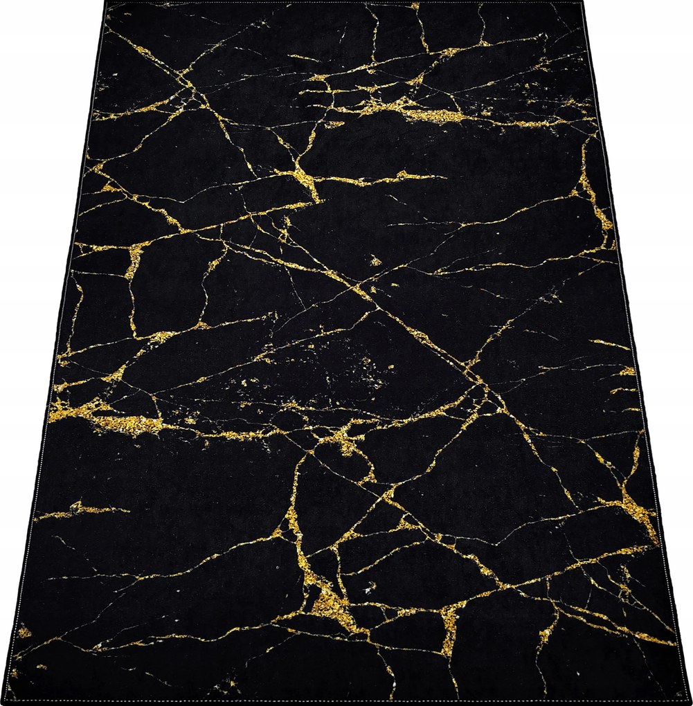 Szőnyeg 80x150 Csúszásgátló Márvány Fekete Loft Modern Divatos Szoba