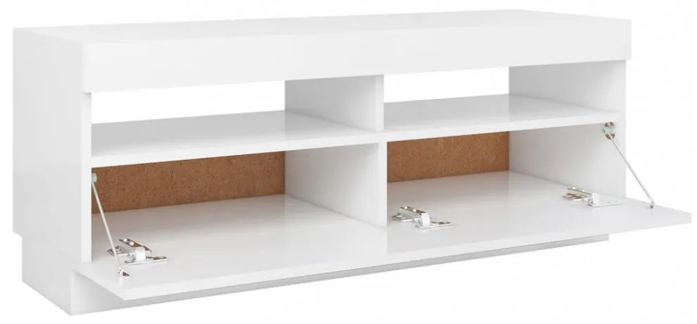 fehér TV-szekrény LED-világítással 100 x 35 x 40 cm