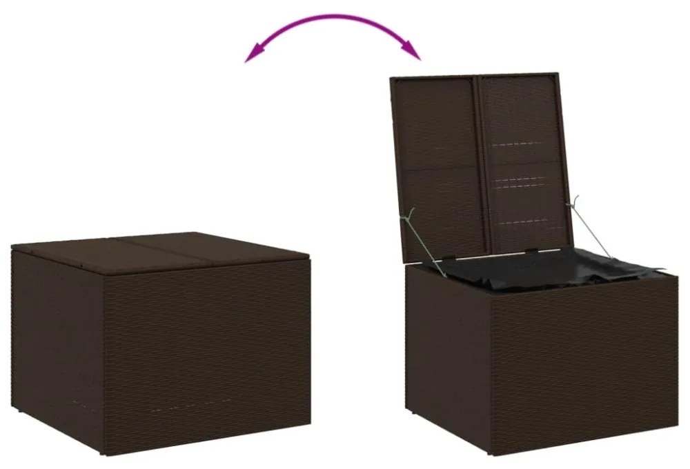 barna polyrattan kerti tárolóláda 291 L