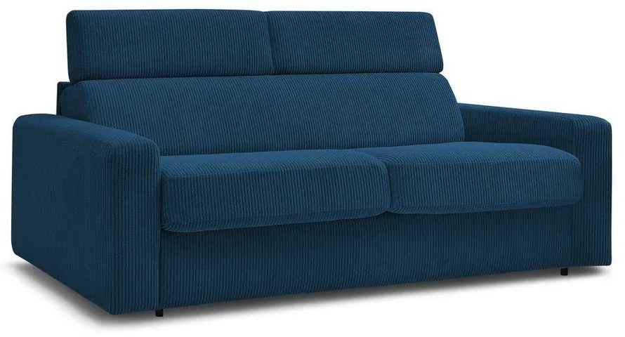 Sötétkék kordbársony kinyitható kanapé 215 cm Monaco – Bobochic Paris