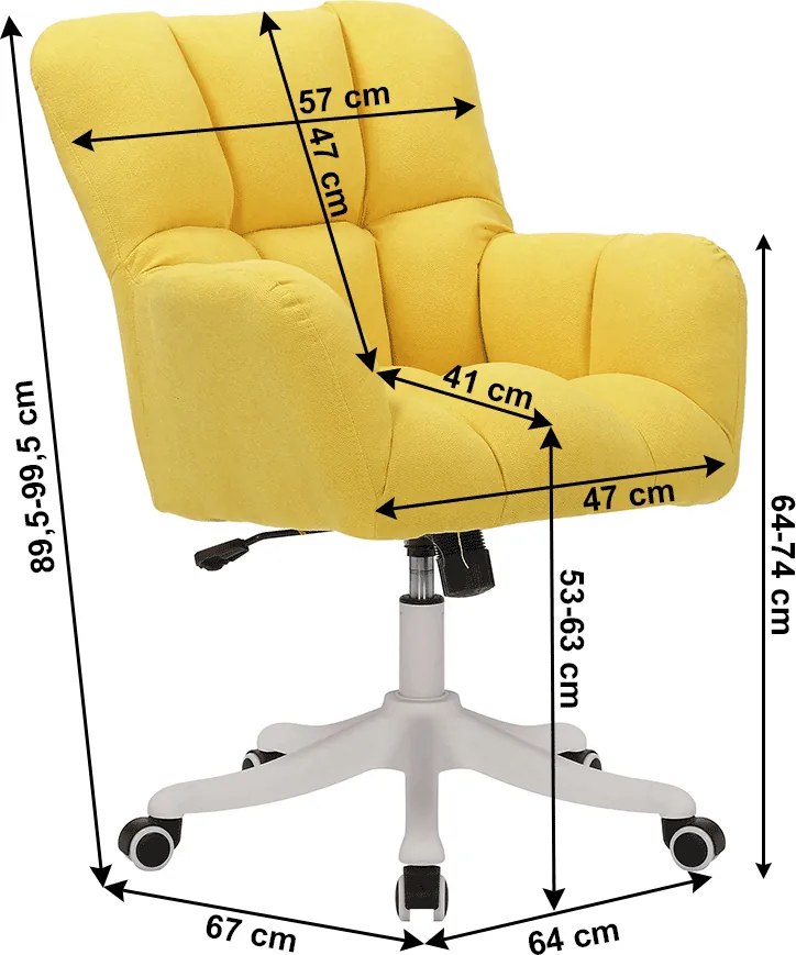 Irodai szék, sárga, LOREL