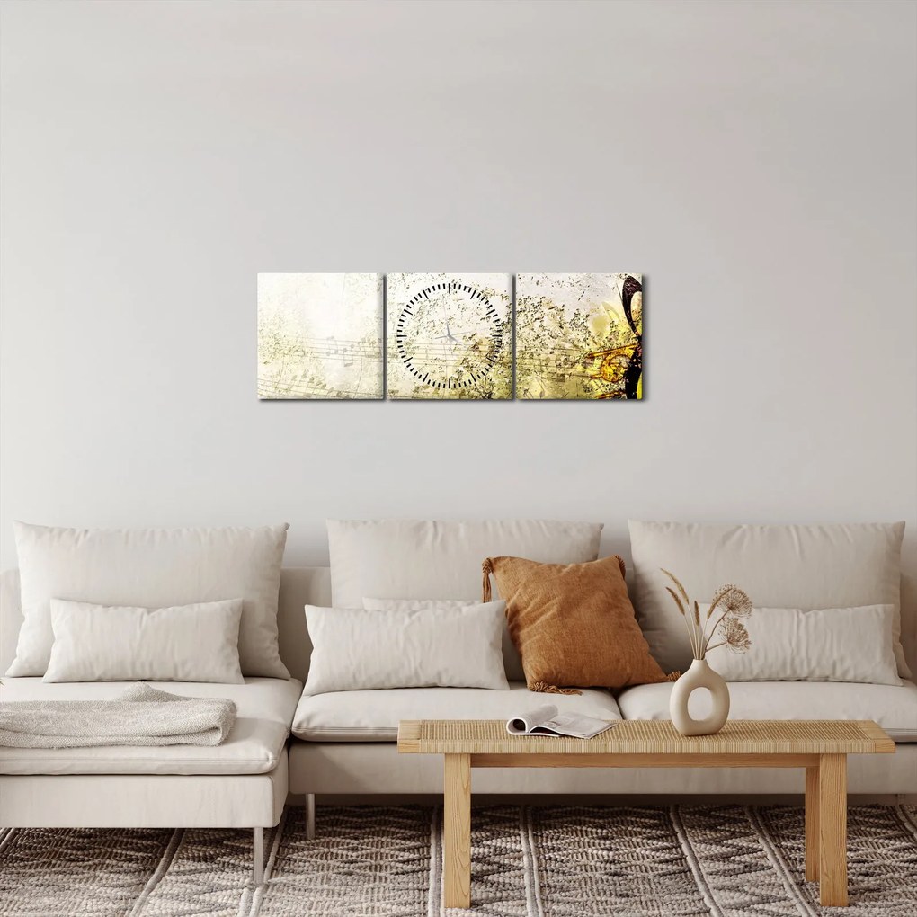 Kép - a zene ereje (órával) (90x30 cm)