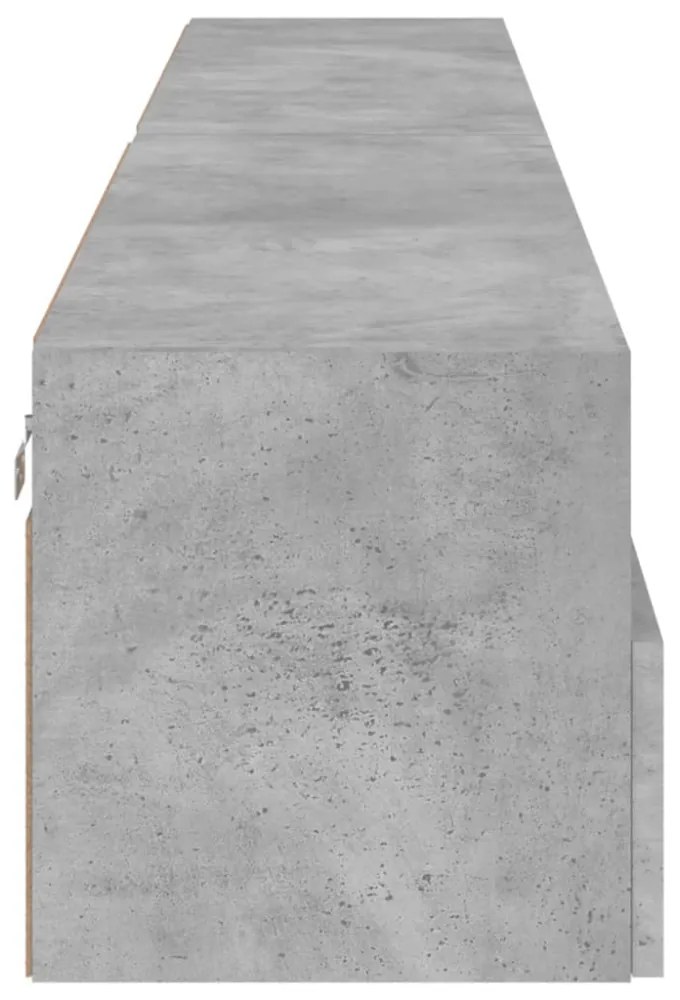 2 db betonszürke szerelt fa fali TV-szekrény 100x30x30 cm