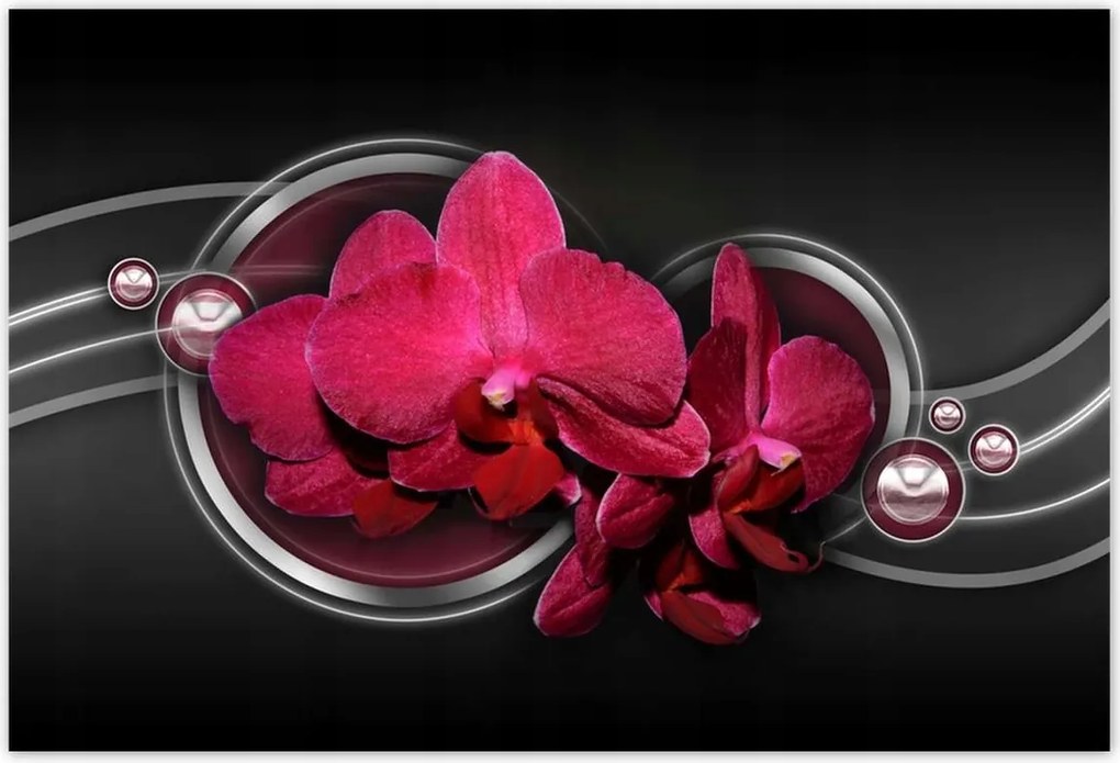 Poszterek 200x135 Absztrakt orchideával