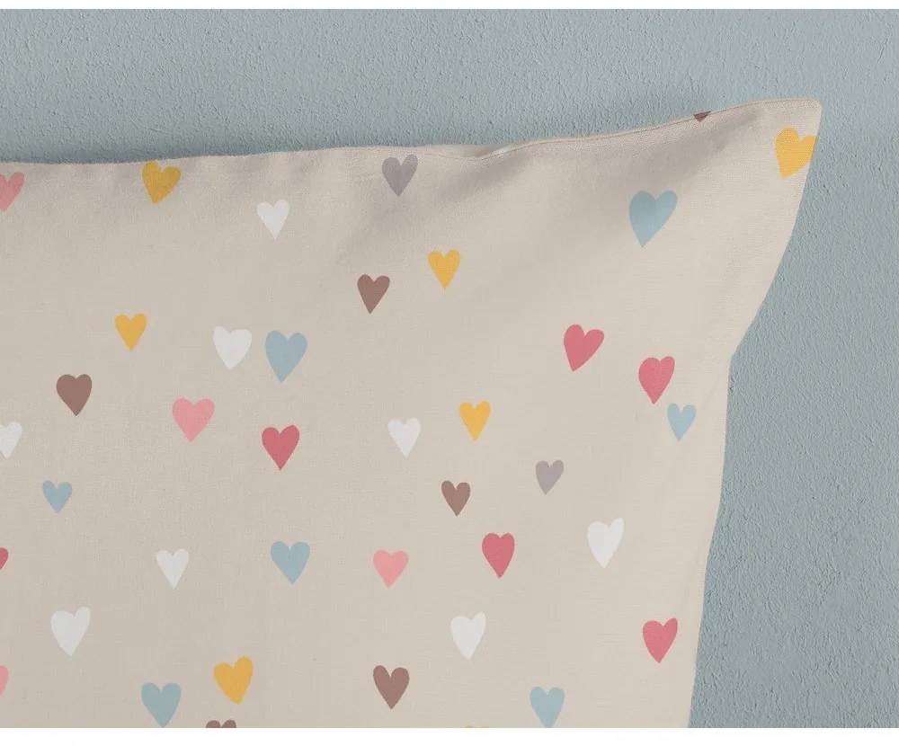 Barna-bézs egyszemélyes pamut gyerek ágyneműhuzat 140x200 cm Hugs – Good Morning