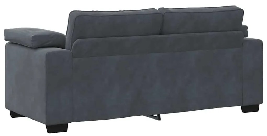 sötétszürke bársony loveseat kanapé 140 cm
