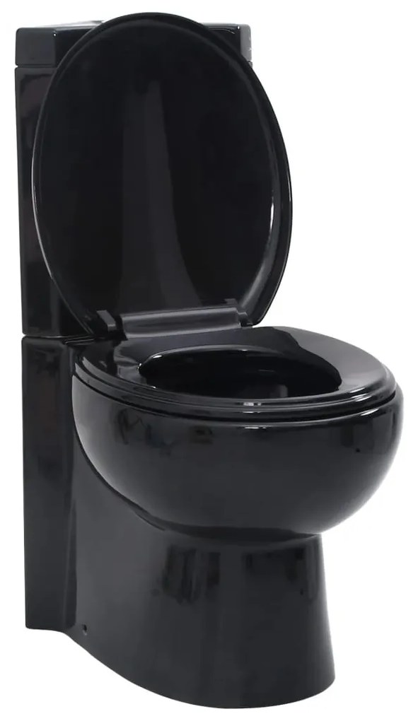 Fekete kerámia fürdőszobai sarok WC