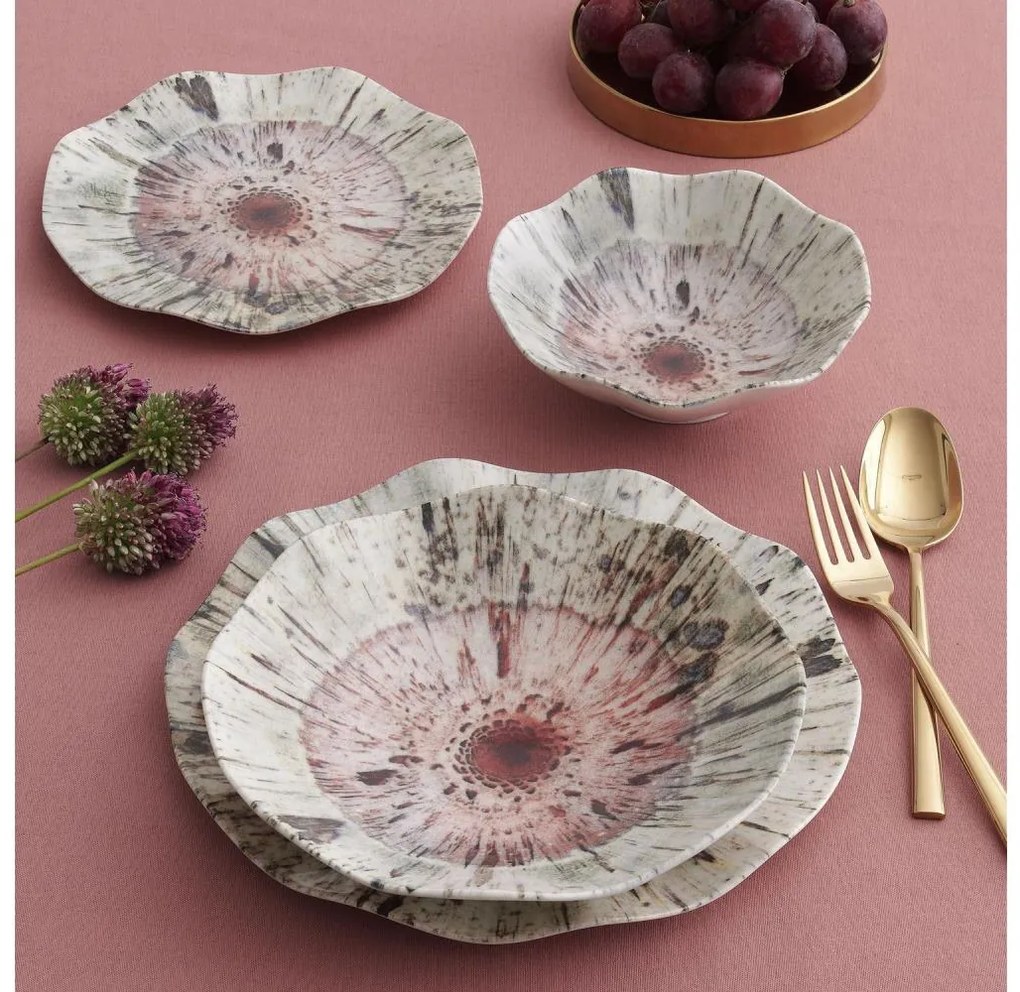 24 darabos színes porcelán étkészlet