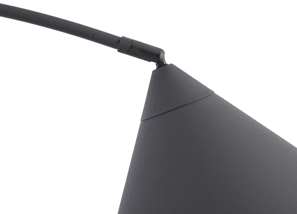 Retro állólámpa fekete, fehér belsővel - Triangolo