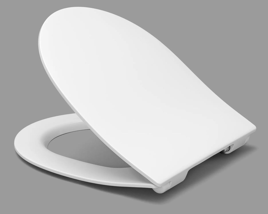 Wc-ülőke Derby Ovális Slim Zsanérok Szabadon Ereszkedő Acél Fehér Vigour