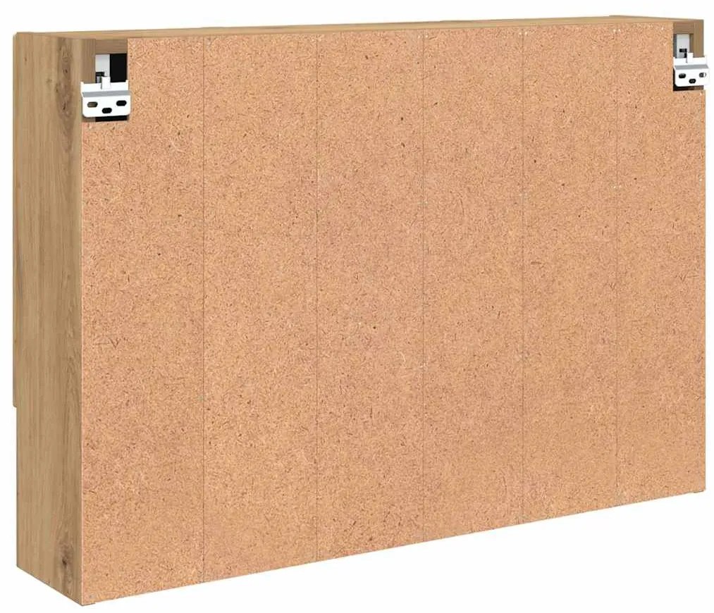 Fürdőszobai tükörszekrény kézműves tölgy 80 x 17 x 55 cm