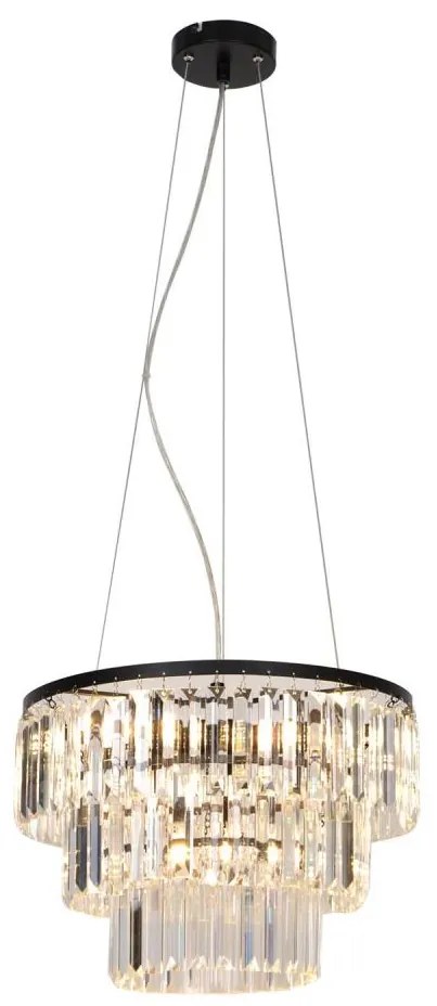 Zuma Line P17127-4 - Csillár zsinóron TIFANNY 4xE14/40W/230V fekete