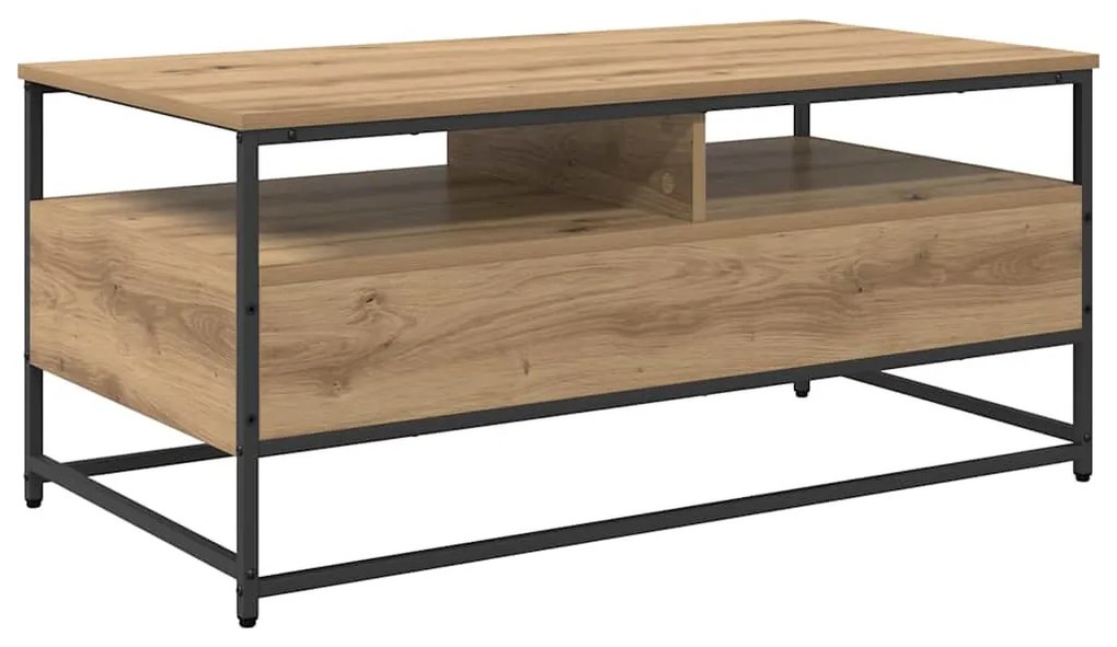 Dohányzóasztal fiókkal kézműves tölgy 100 x 51 x 45 cm Faanyag