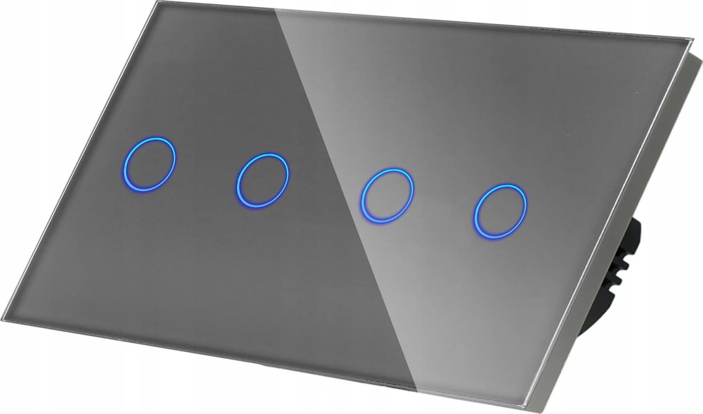 Érintőkapcsoló Fény 2X Dupla Szürke Üveg N 2G2G Két Doboz