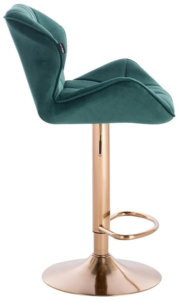 HR111W Sötétzöld modern velúr szék arany lábbal