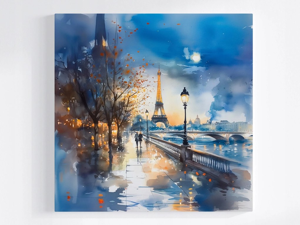 Poszter Párizs Szajna Híd Éjszaka Séta Eiffel-torony 40x40