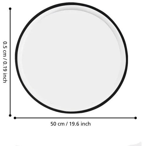 Eglo 425042 - BANI fali tükör, átmérő 31 cm, fekete
