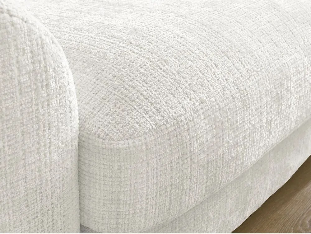 Fehér zsenília sarokkanapé (jobb oldali-heverő résszel) Leonore – Bobochic Paris