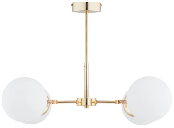 Csillár rúdon FOTON 4xE14/40W/230V arany/fehér