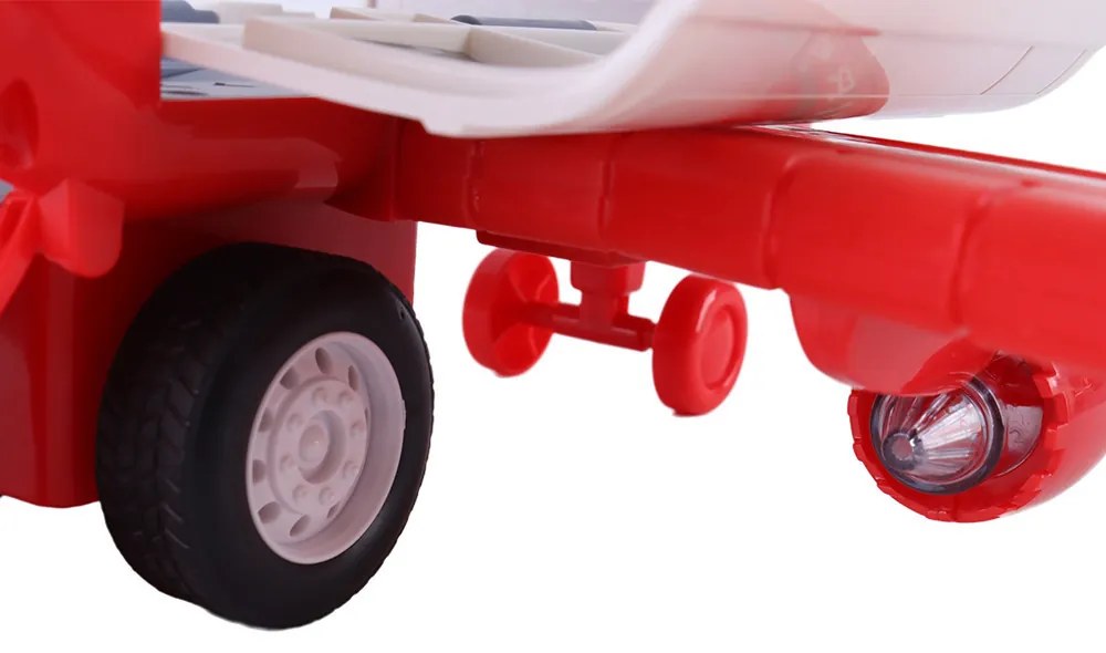 Tűzoltó szállító repülőgép, 4 tűzoltóautóval, kiegészítőkkel, fény- és hanghatásokkal