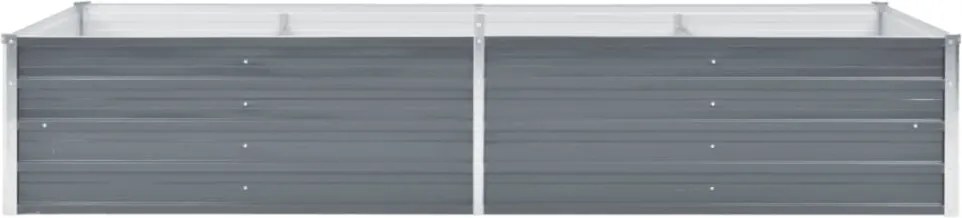 Szürke horganyzott acél kerti virágtartó 240 x 80 x 45 cm