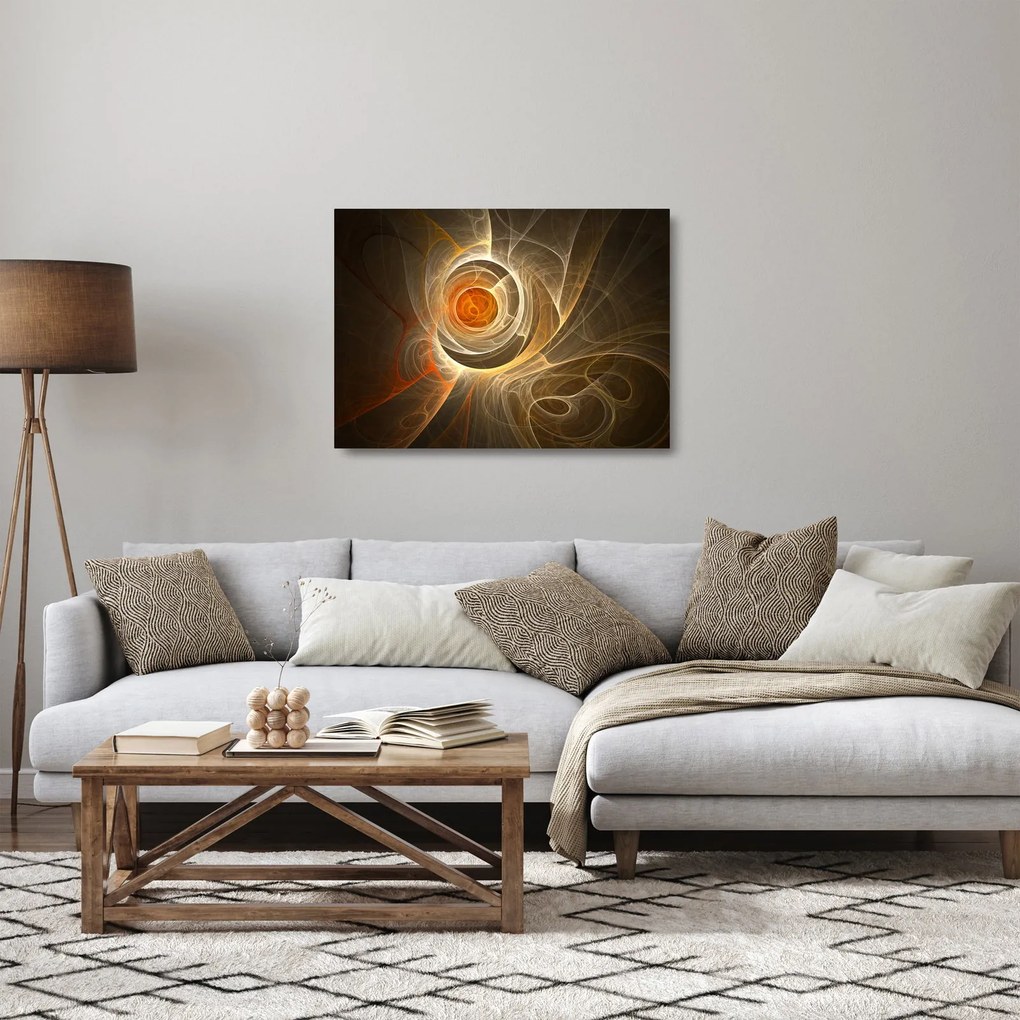 Absztrakciós kép (üvegen) (70x50 cm)
