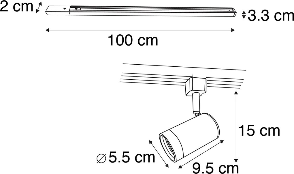 Okos 1 fázisú sínrendszer 14 spotlámpával fehér, WiFi-vel, GU10 - Jeana