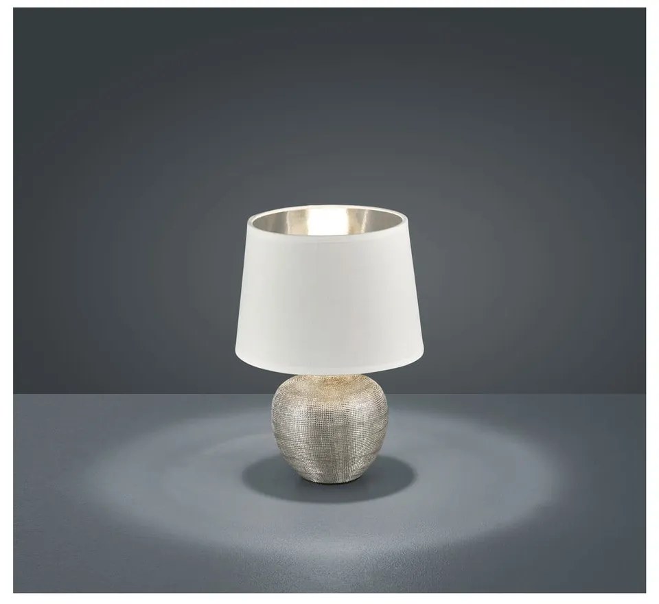 Luxor fehér kerámia-szövet asztali lámpa, magasság 26 cm - Reality