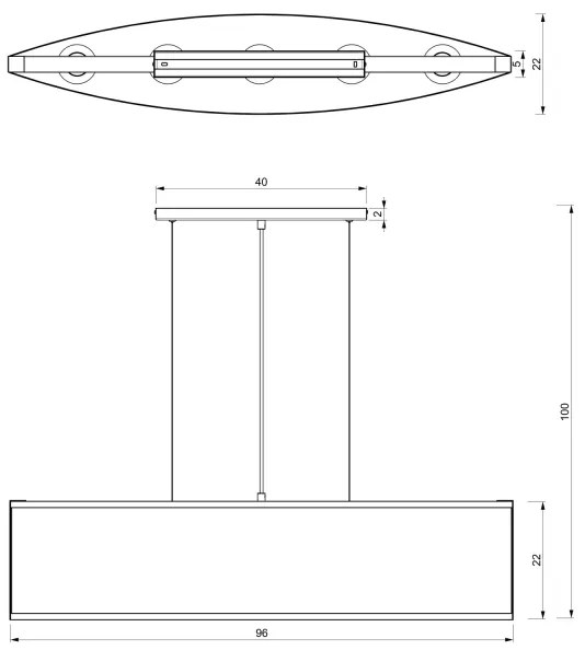 Csillár zsinóron KAGA 5xE27/60W/230V fekete/arany