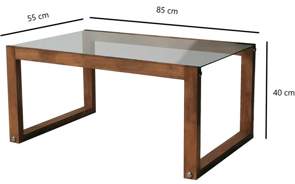 Via Wooden dohányzóasztal