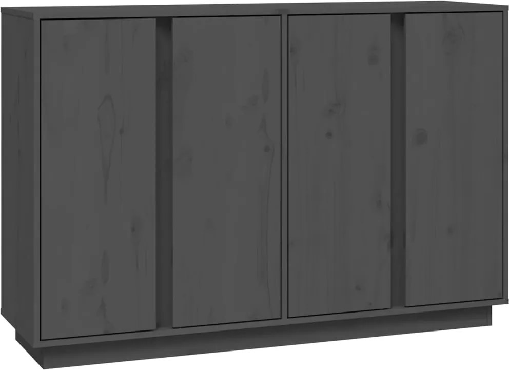 vidaXL szürke tömör fenyőfa tálalószekrény 120x35x80 cm