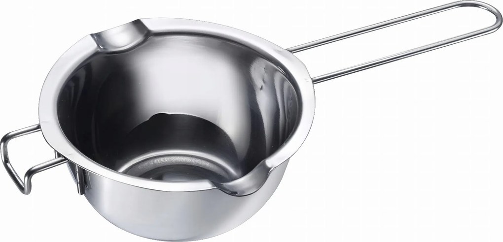 Fém edény a csokoládé feloldásához