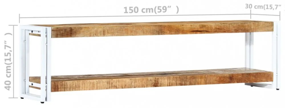 tömör mangófa TV-szekrény 150 x 30 x 40 cm