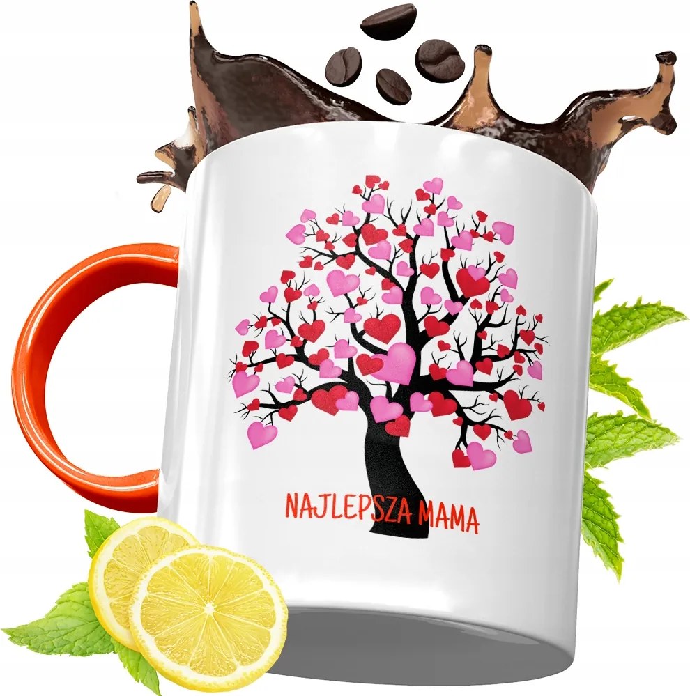 Narancssárga Bögre Anyukáknak Anyák Napjára fényképes nyomattal