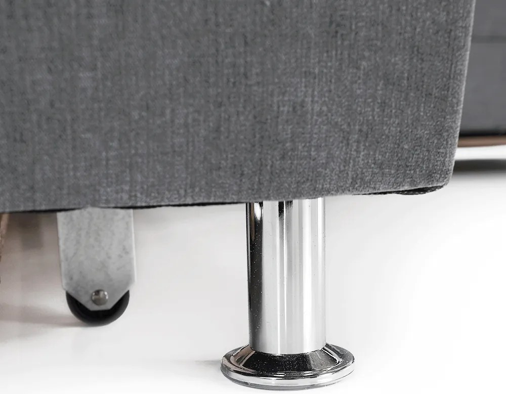 Kinyitható ülőgarnitúra, szürke szövet, balos, SANTIAGO