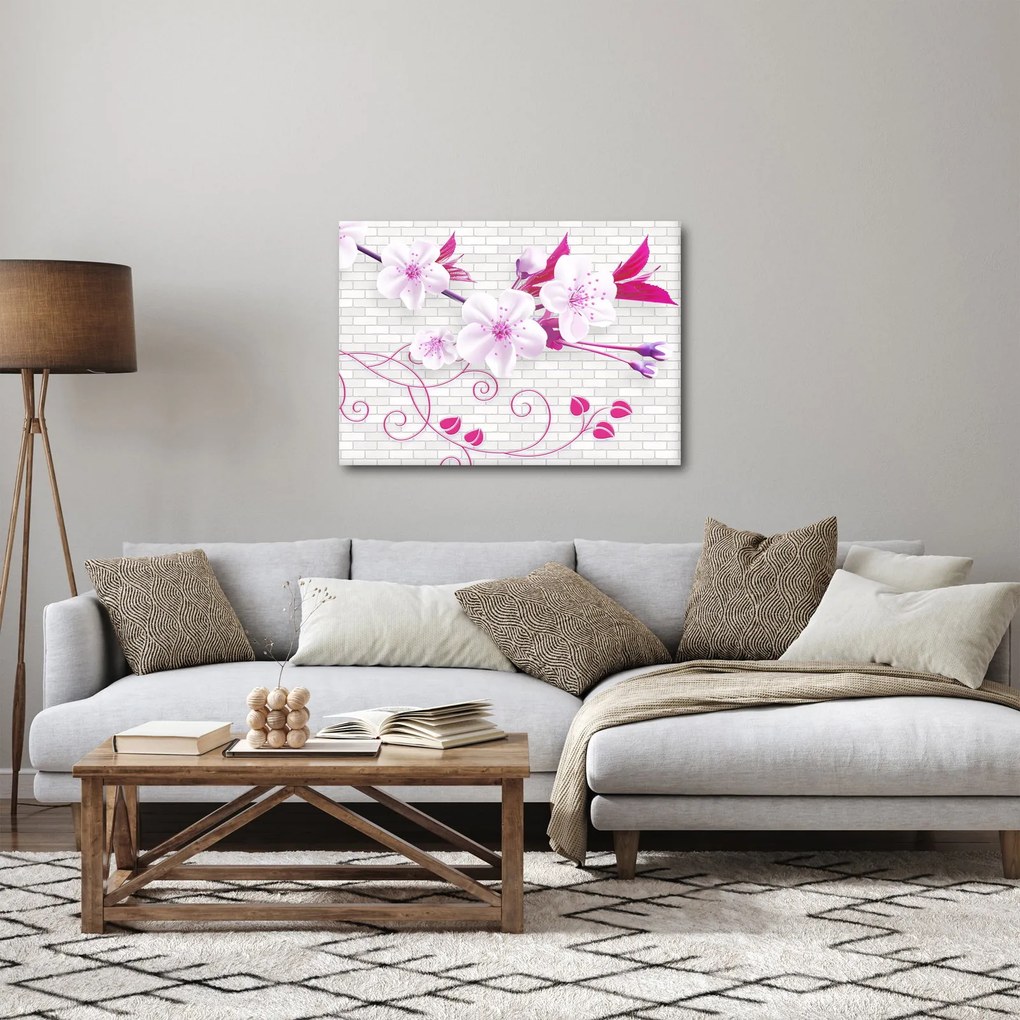 Virággal ellátott gally képe (70x50 cm)