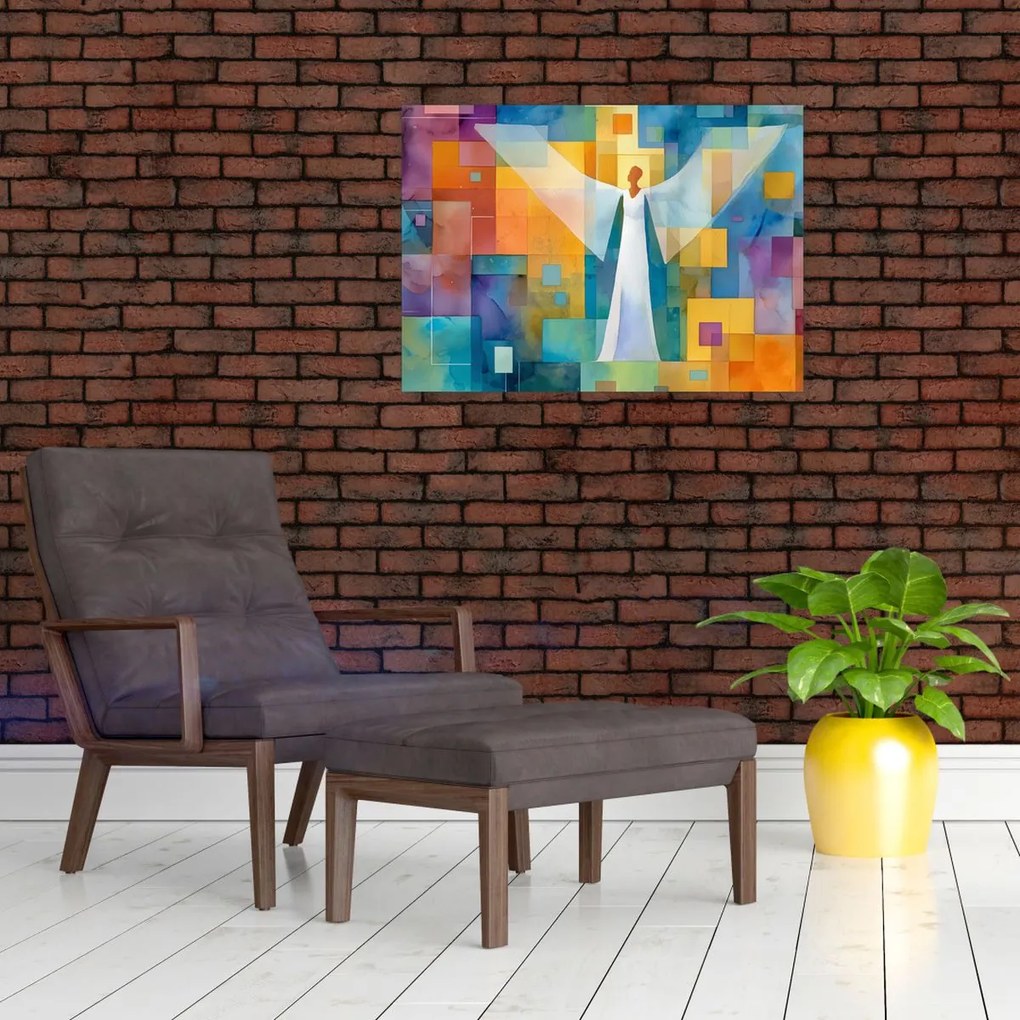 Üveg kép - Geometrikus angyal (70x50 cm)