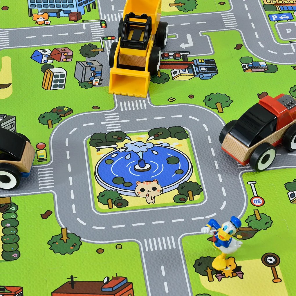 Jascha gyermek puzzle szőnyeg, 9 részes, utcák