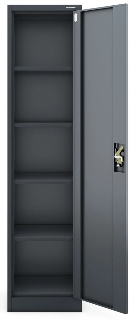 ALEX irodai irattároló fémszekrény, 450 x 1850 x 400 mm, antracit