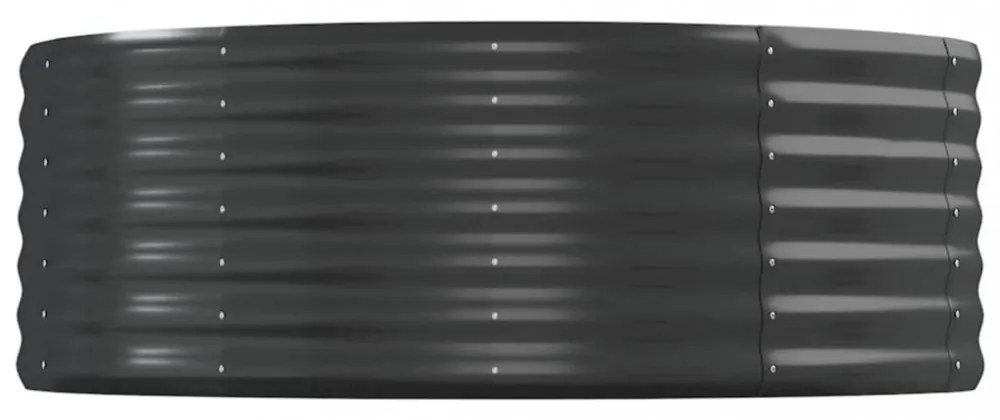 antracitszürke porszórt acél kerti magaságyás 544x100x36 cm