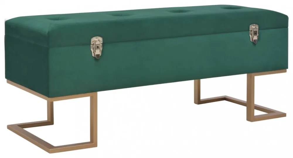 zöld bársonypad tárolórekesszel 105 cm