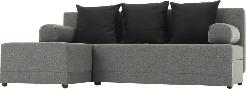 Sarokülőgarnitúra, szürke/fekete, balos, MEXX