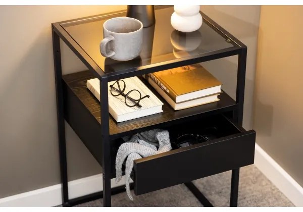 ZEIN fekete éjjeliszekrény