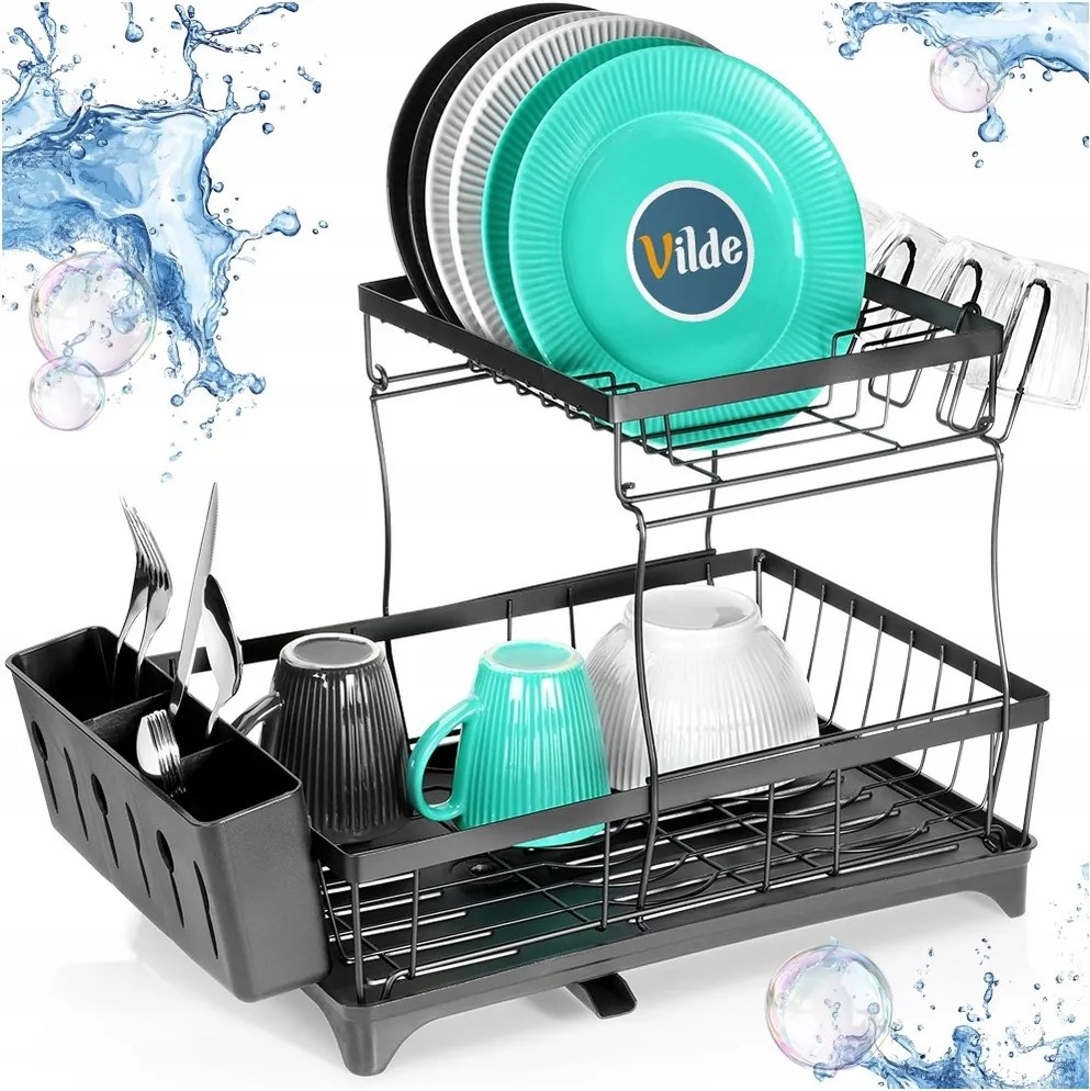 Csepegtető Nagy Szárítógép edények tányérok evőeszközök 2 szintes kétszintes