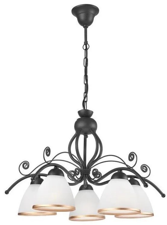 Csillár láncon RETRO II 5xE27/60W/230V antracit