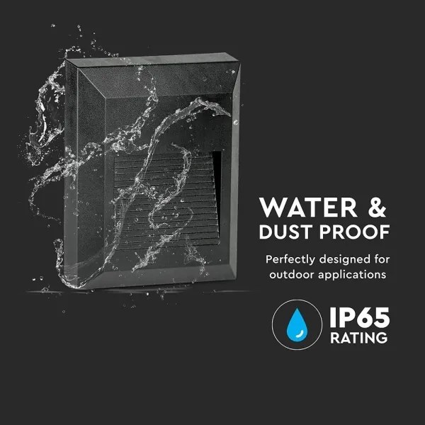 LED kültéri lépcsővilágítás 2W 230V IP65 4000K fekete