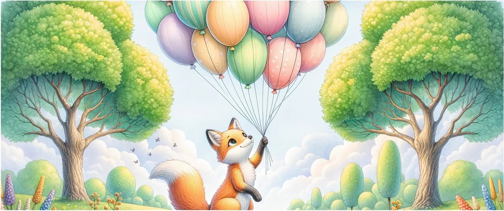 Kép – Boldog róka (120x50 cm)