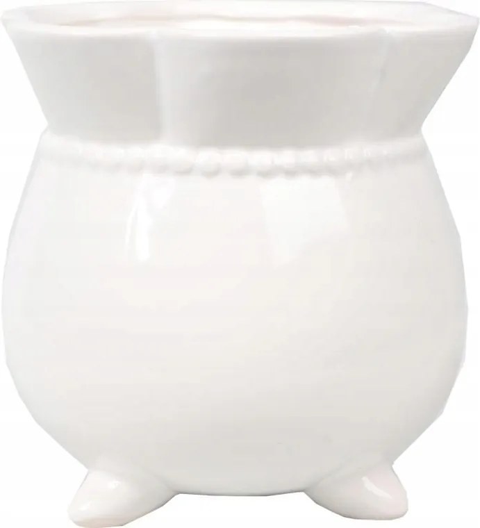 Kerámia váza Fehér 11x11 cm Dekoráció Asztaldísz Virágok