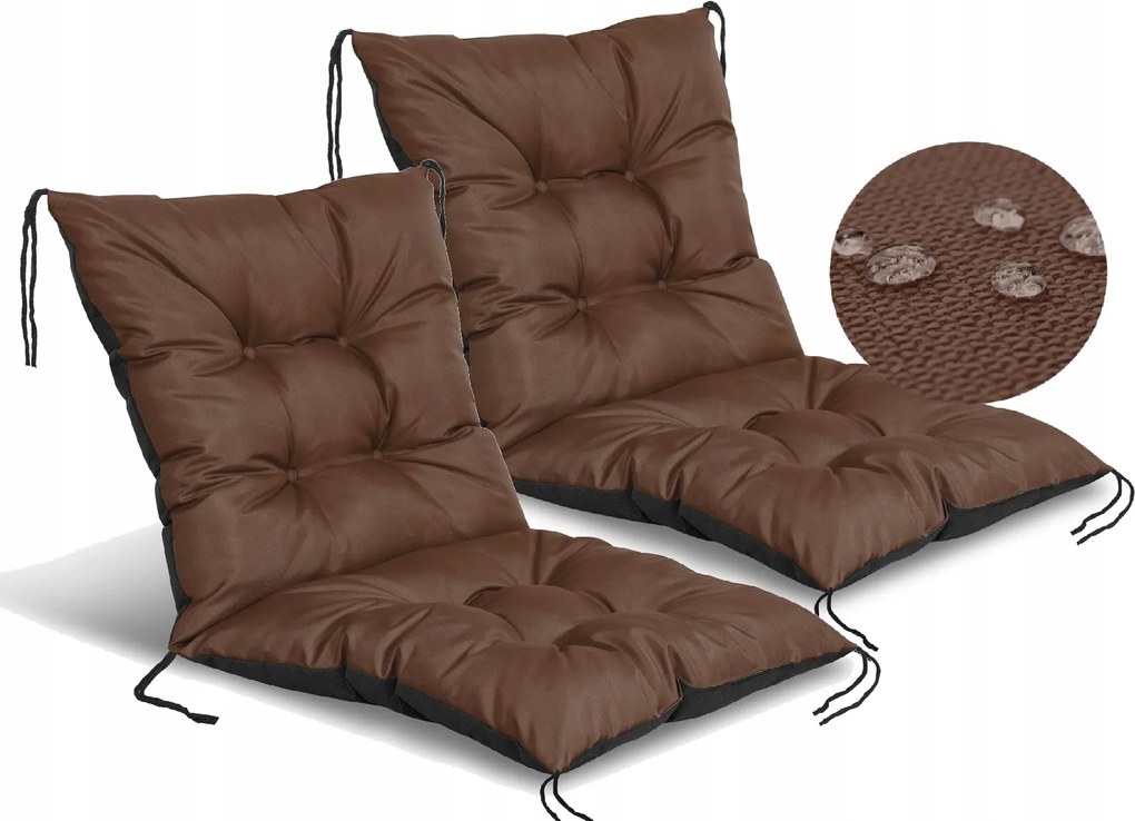 Kerti párnák 50x50x50 cm Kerti székekhez Pad Vízálló Barna